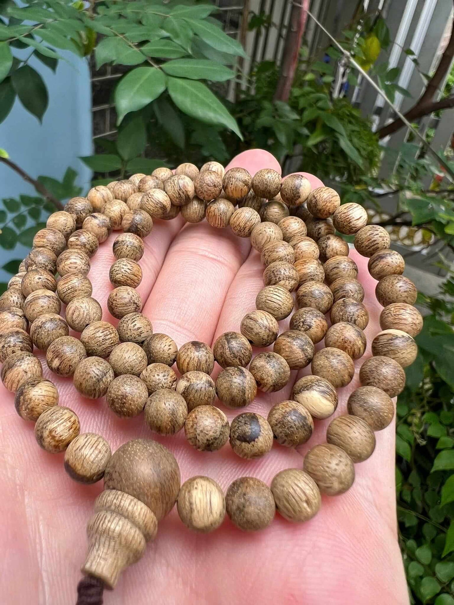 108 Mala Bead- Wild Agarwood Bracelets Laos- Personal Gift - Perfect For Meditation & Spiritual Practices