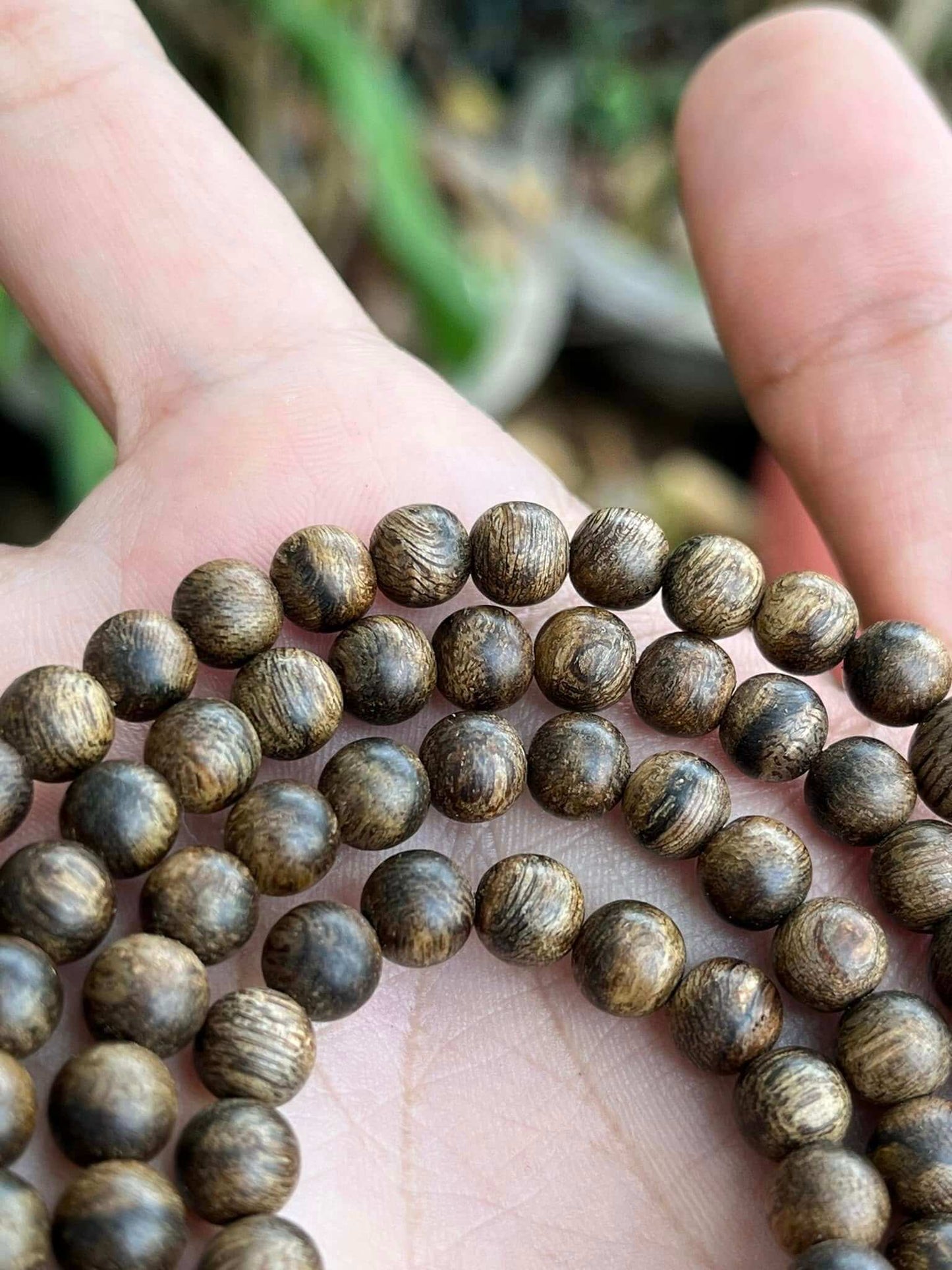 Special Vietnam Agarwood Mala Bracelet - 108 Beads 6mm Wild Vietnam Agarwood