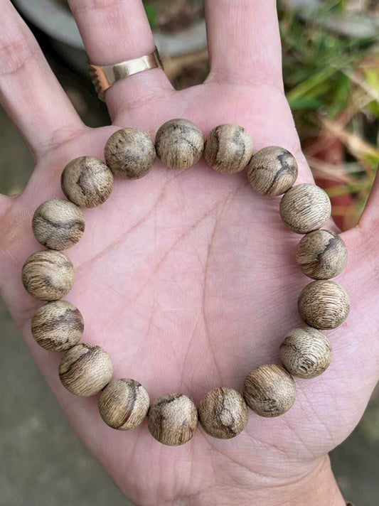 Wild Fusen Agarwood Bracelet - 12mm Agarwood Vietnam- Stand Out By Unique Patterns