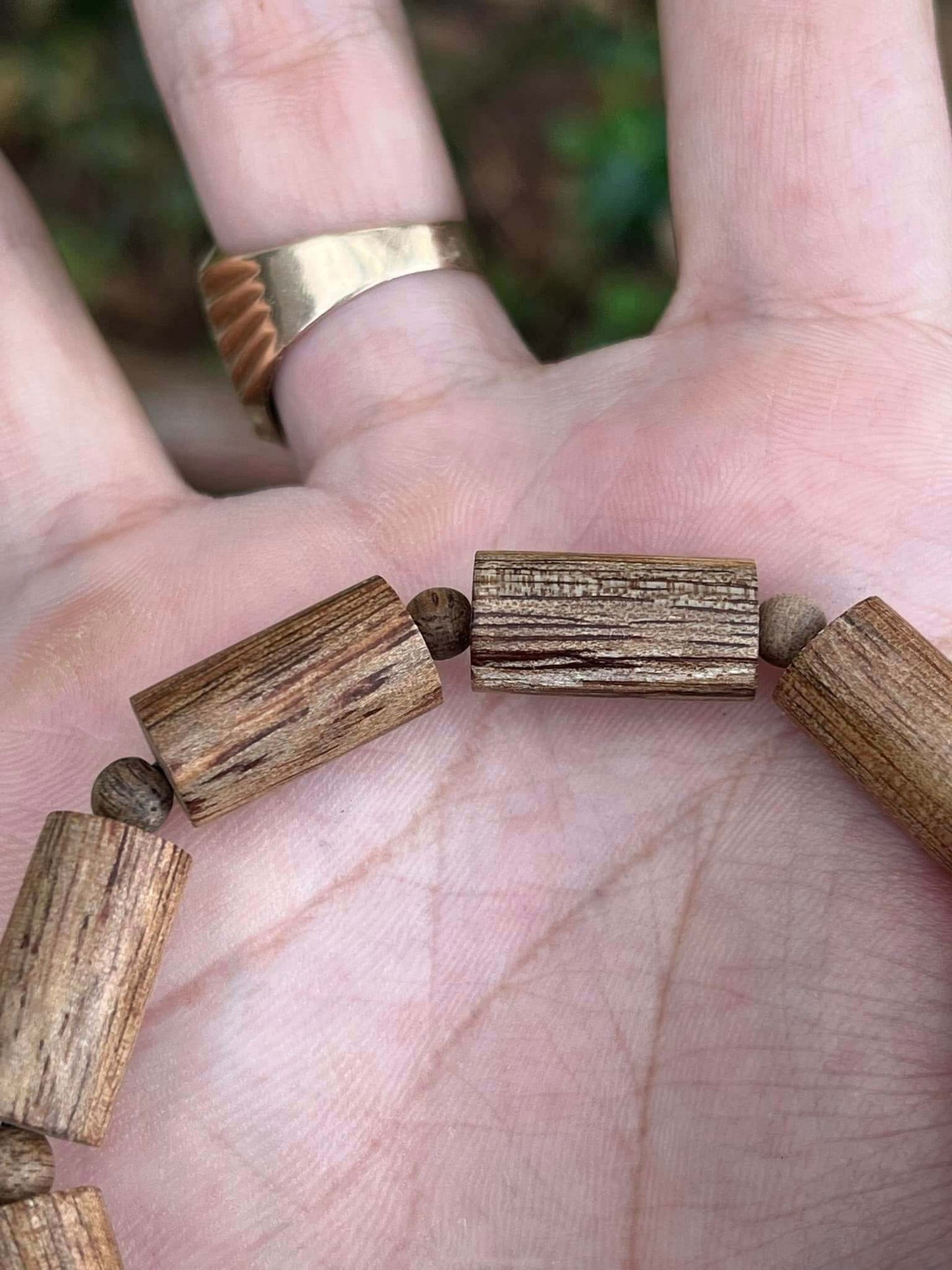 Wild Khanh Hoa Agarwood Bracelet- Round bamboo bead design - Cylindrical beads- Unisex fashion