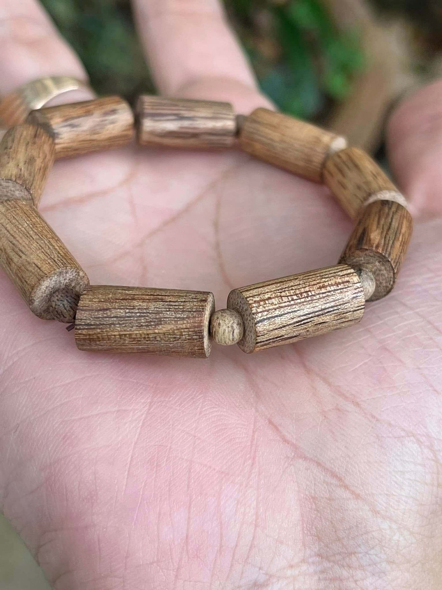 Wild Khanh Hoa Agarwood Bracelet- Round bamboo bead design - Cylindrical beads- Unisex fashion