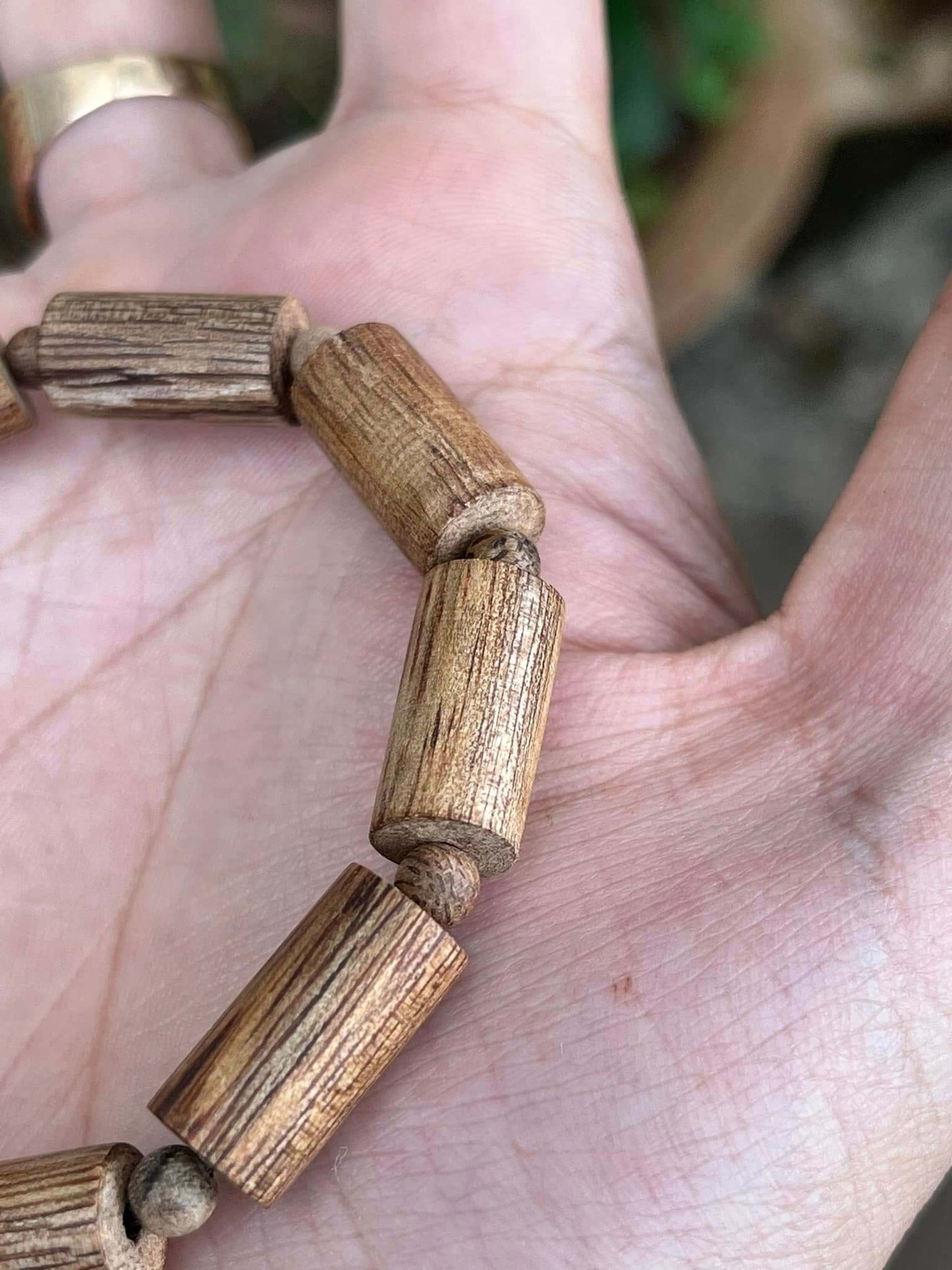 Wild Khanh Hoa Agarwood Bracelet- Round bamboo bead design - Cylindrical beads- Unisex fashion