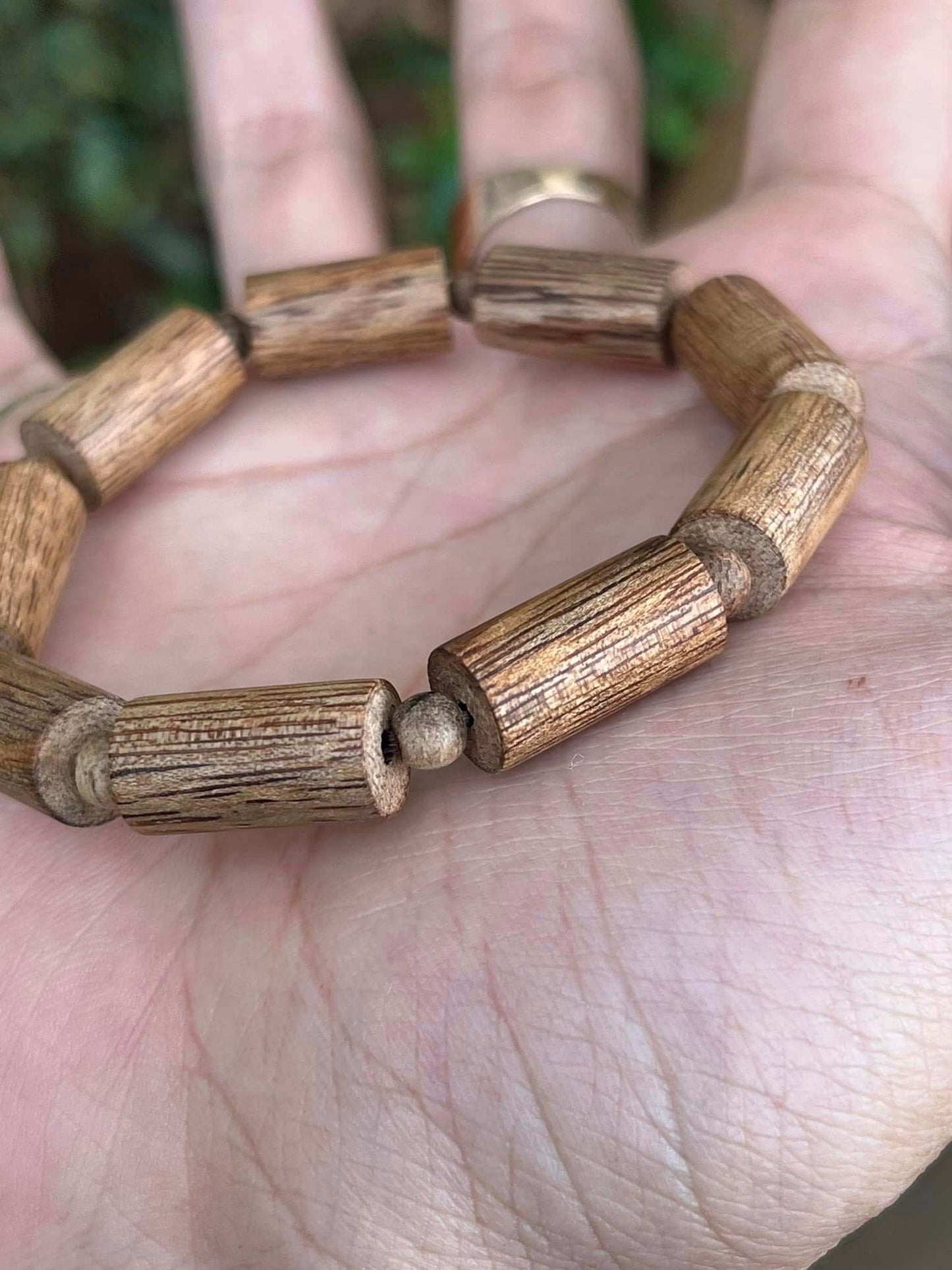 Wild Khanh Hoa Agarwood Bracelet- Round bamboo bead design - Cylindrical beads- Unisex fashion