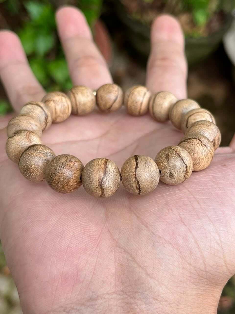 Wild Vietnam Agarwood - Stand Out By Unique Patterns- Round 12mm- Personal Gifts