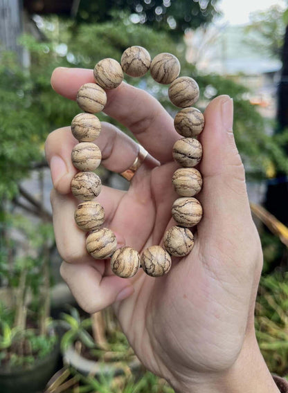 Kalimantan Agarwood Bracelet - 12mm Round Beads- Jewelry- Bangle- Gifts